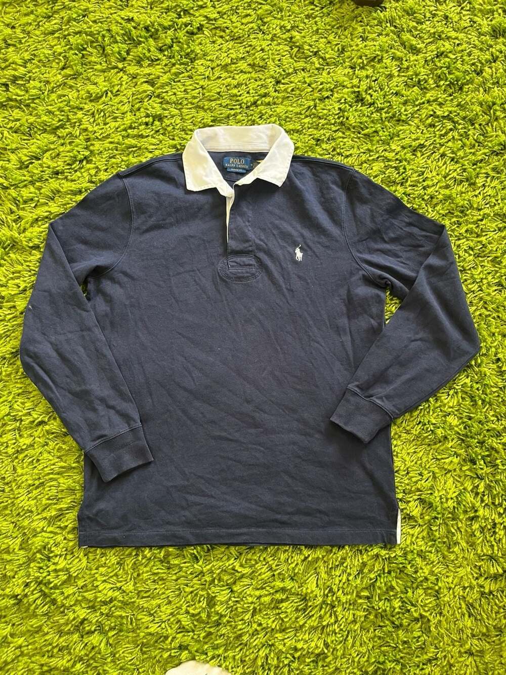 Polo Ralph Lauren Classic Fit Long Sleeve Rugby Polo Shirt Navy Blue